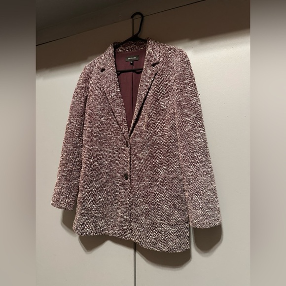 Talbots -  Deep Maroon & Cream Speckled Blazer (Size 10) - Picture 3 of 11